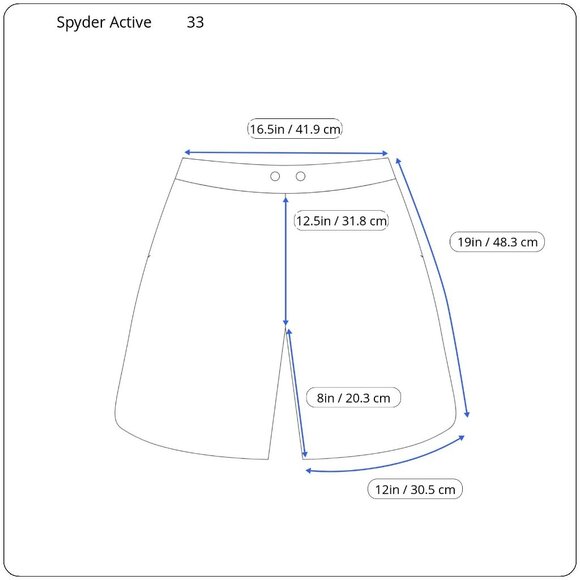Spyder Mens Active Shorts Sz Large Blue Drawstring Pockets Polyester Stretch - Picture 3 of 12